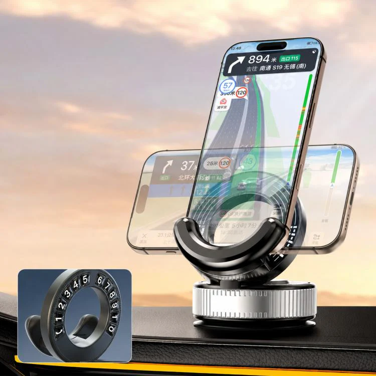 F9 Vacuum Suction Cup Phone Car Mount For Navigation Desktop Use, Style:Parking Number Plate(Black)
