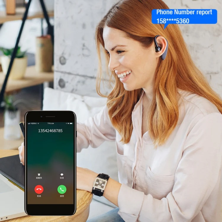 F900 Mini Earhook 180° Freely Rotating Wireless Bluetooth 5.0 Earphone Car Handsfree Call Headphone(Red) - Image 16