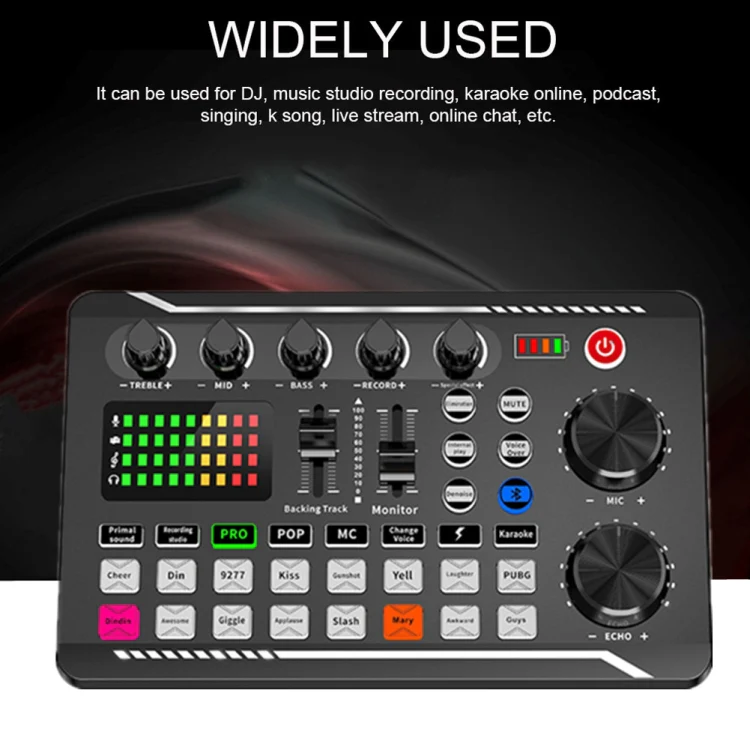 F998 Live Sound Card 16 Sound Effects Noise Reduction Mixers - Image 7