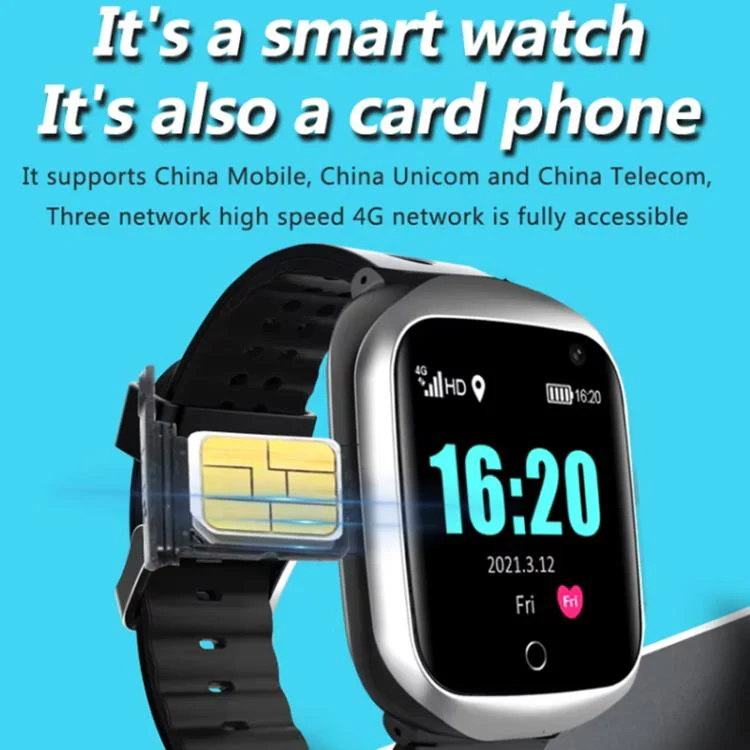 FA66 1.3-inch Screen 4G Network GPS Tracking Student Smart Watch, Model:American Version(Black Grey) - Image 5