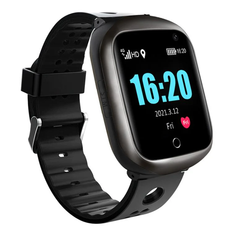 FA66S 1.3-inch Screen 4G Network GPS Tracking Elderly Smart Watch Support Heart Rate / Blood Pressure Monitoring, Model:American Version(Black Grey)