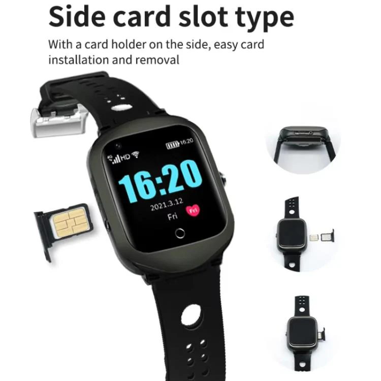 FA66S 1.3-inch Screen 4G Network GPS Tracking Elderly Smart Watch Support Heart Rate / Blood Pressure Monitoring, Model:American Version(Black Grey) - Image 13