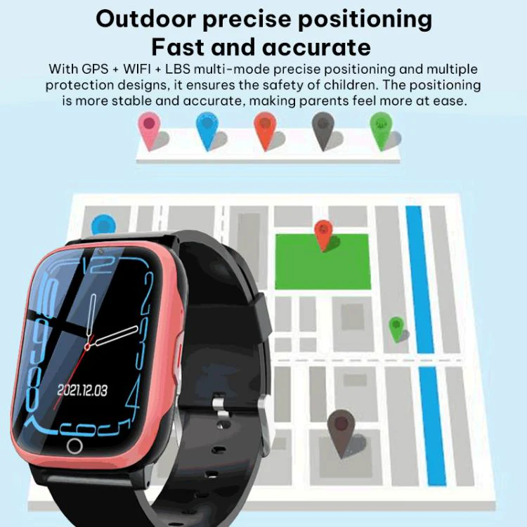 FA83 1.69-inch Screen 4G Network GPS Tracking Kids Smart Watch, Model:American Version(Black) - Image 8