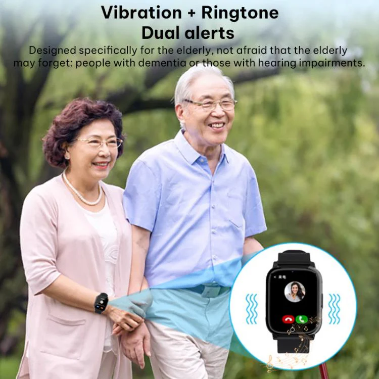 FA83S 1.69-inch 4G Network GPS Tracking Elderly Care Smart Watch Support Heart Rate / Blood Pressure Monitoring, Model:American Version(Black) - Image 10