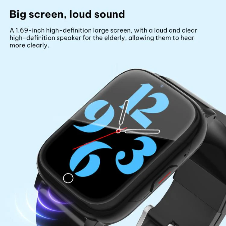 FA83S 1.69-inch 4G Network GPS Tracking Elderly Care Smart Watch Support Heart Rate / Blood Pressure Monitoring, Model:American Version(Black) - Image 5