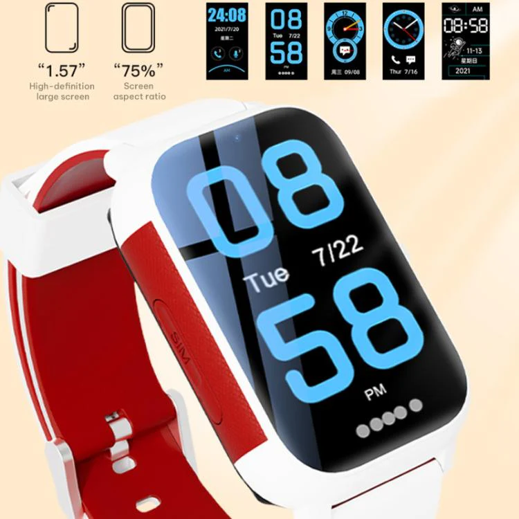 FA96 1.57-inch Screen 4G Network GPS Tracking Kids Smart Watch(Black Red) - Image 3