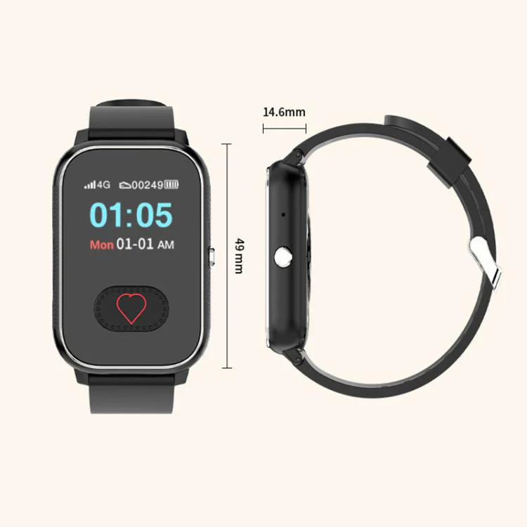 FA96S 1.0-inch Screen 4G Network GPS Tracking Elderly Care Smart Watch, Model:American Version(Black) - Image 2