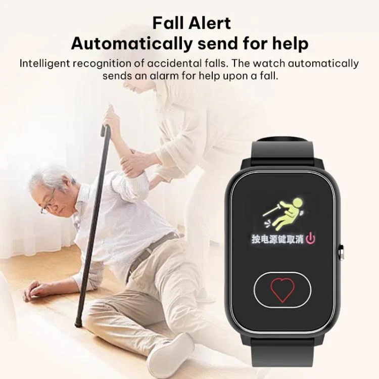 FA96S 1.0-inch Screen 4G Network GPS Tracking Elderly Care Smart Watch, Model:American Version(Black) - Image 4