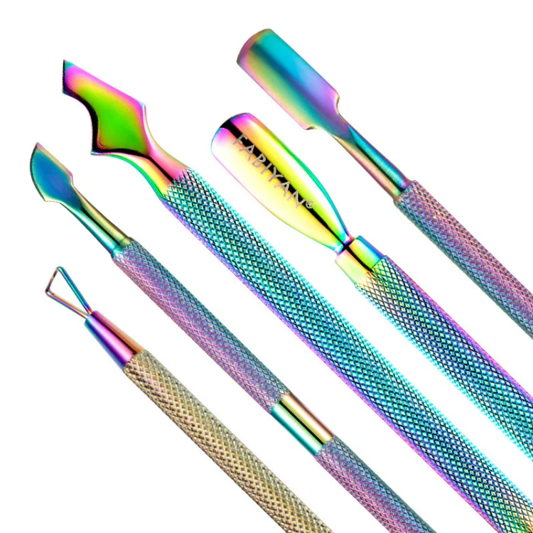 FABIYAN Nail Art Scissors Set Stainless Steel Nail Clippers Dead Skin Scissors Remover Steel Push, Specification: Set 2 - Image 3