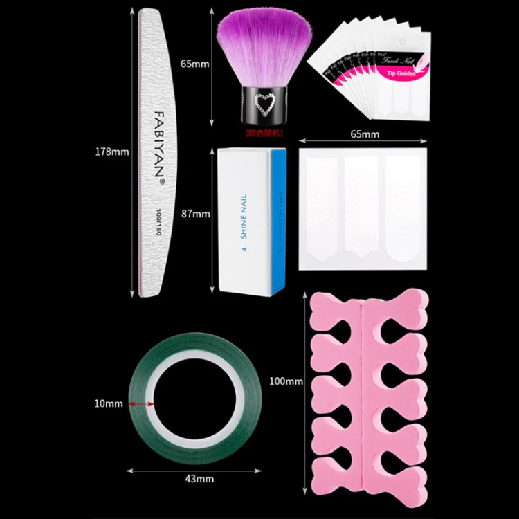 FABIYAN Nail Brush Nail Piece Set Nail Art Polishing Supplies Set, Specification: Transparent Big Set - Image 4