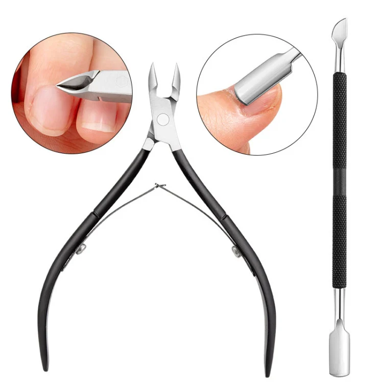 FABIYAN Stainless Steel Dead Skin Shear Steel Push Nail Art Tool Set, Specification: 3 Sets Set 4 - Image 2