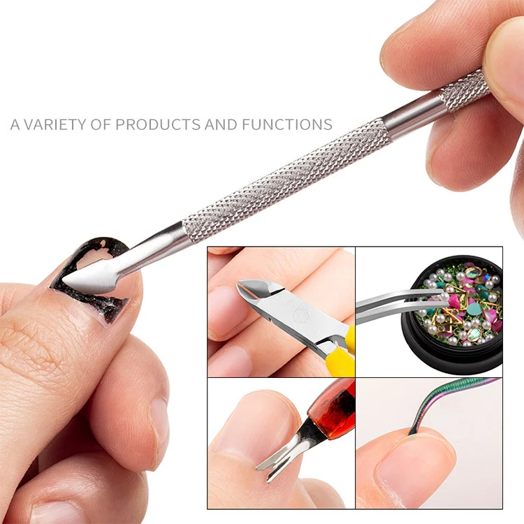FABIYAN Stainless Steel Dead Skin Shear Steel Push Nail Art Tool Set, Specification: Set 12 - Image 6