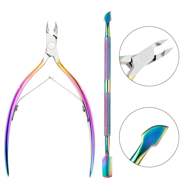 FABIYAN Stainless Steel Dead Skin Shear Steel Push Nail Art Tool Set, Specification: Set 5 - Image 2