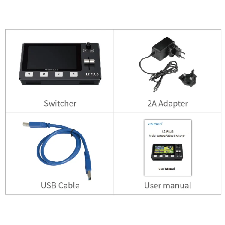 FEELWORLD L2 Plus Multi-camera Video Mixer Switcher with 5.5 inch Screen(UK Plug) - Image 5