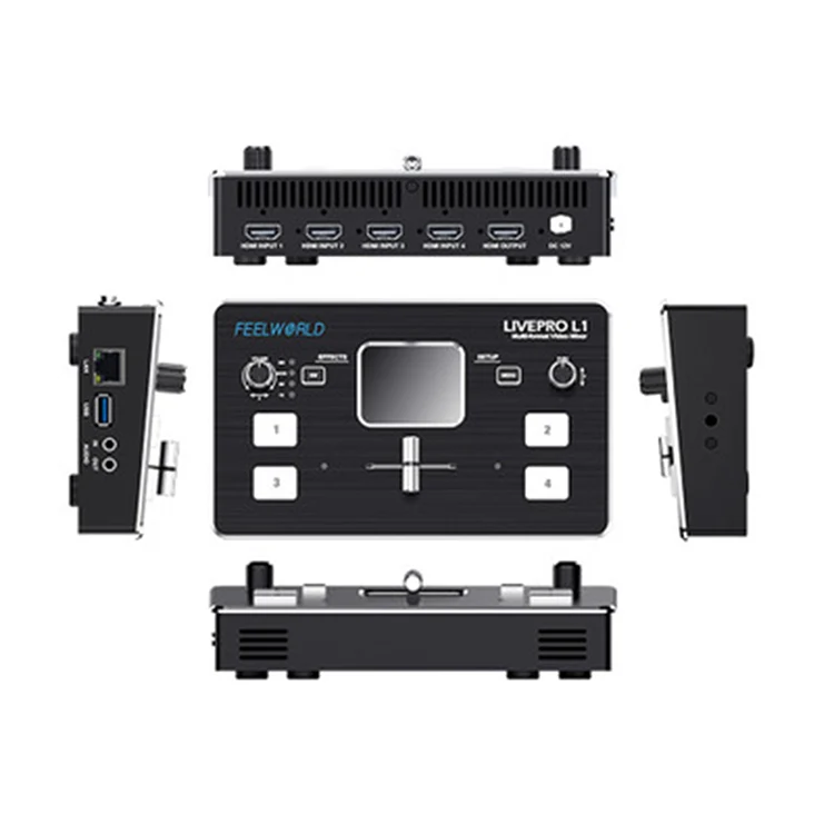 FEELWORLD LIVEPRO L1 Multi-camera Media Live Broadcast 4-Channel Live Production Switcher with 2.0 inch TFT Screen - Image 5