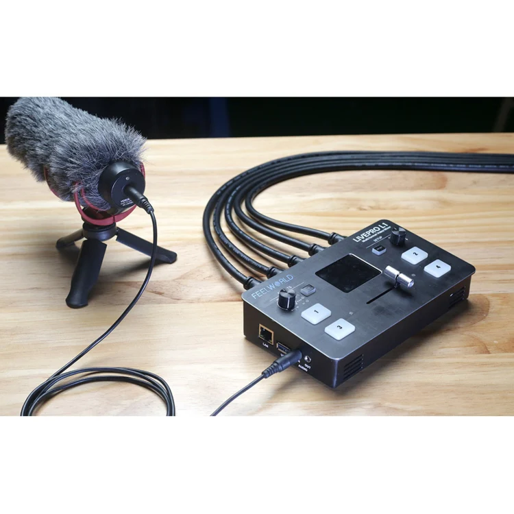 FEELWORLD LIVEPRO L1 Multi-camera Media Live Broadcast 4-Channel Live Production Switcher with 2.0 inch TFT Screen - Image 8