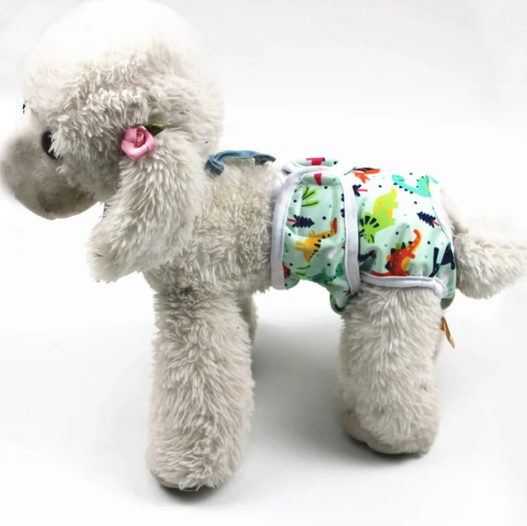 Female Dog Physiological Pants Dog Estrus Anti-Harassment Pants, Size: M(Dinosaur)