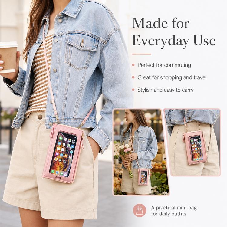 Female Touch Screen Phone Bag Multifunctional Crossbody Zipper Pouch(Yellow) - Image 11