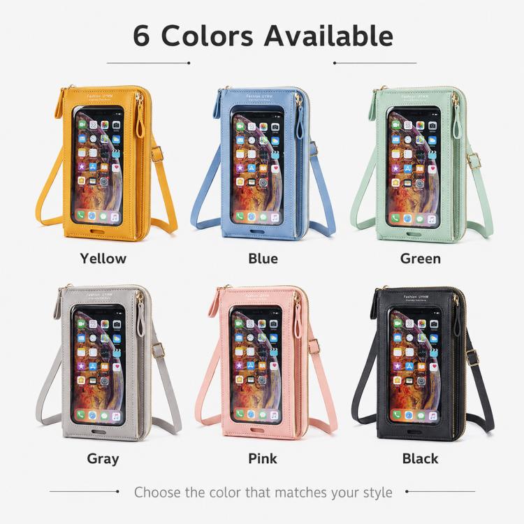 Female Touch Screen Phone Bag Multifunctional Crossbody Zipper Pouch(Yellow) - Image 3