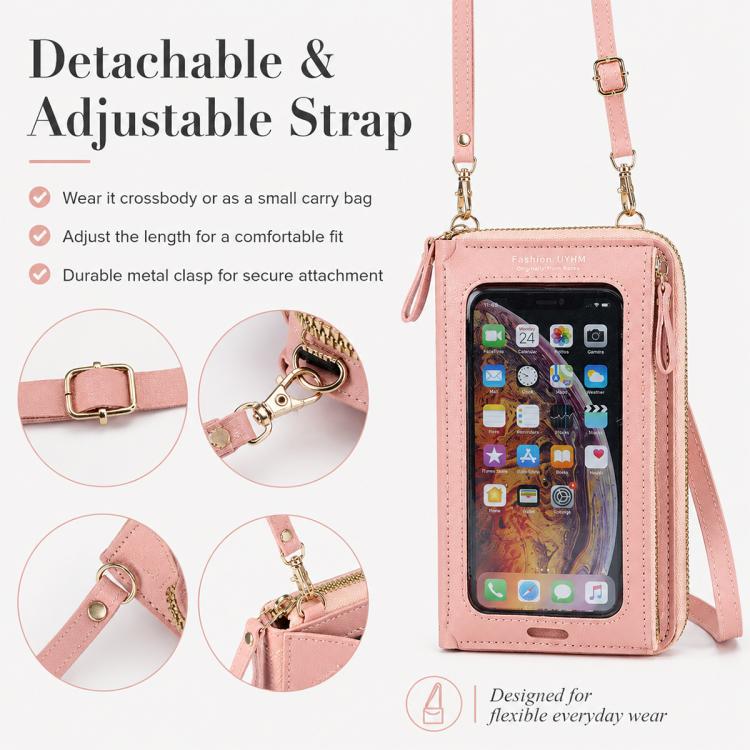Female Touch Screen Phone Bag Multifunctional Crossbody Zipper Pouch(Yellow) - Image 6