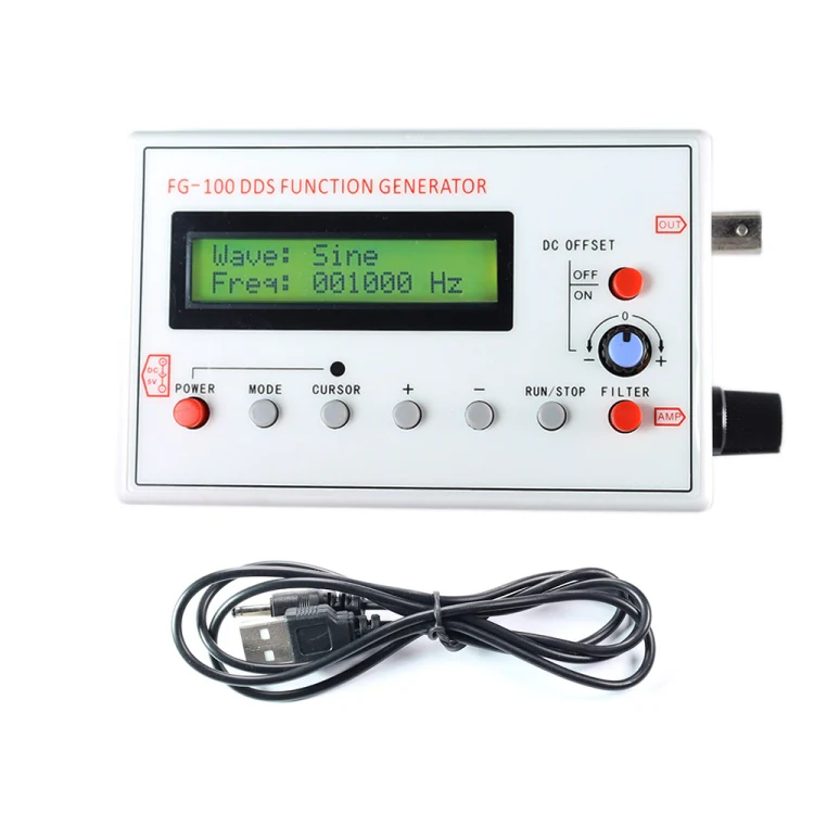 FG-100 1Hz-500kHz DDS Function Signal Generator Frequency Counter(White) - Image 2
