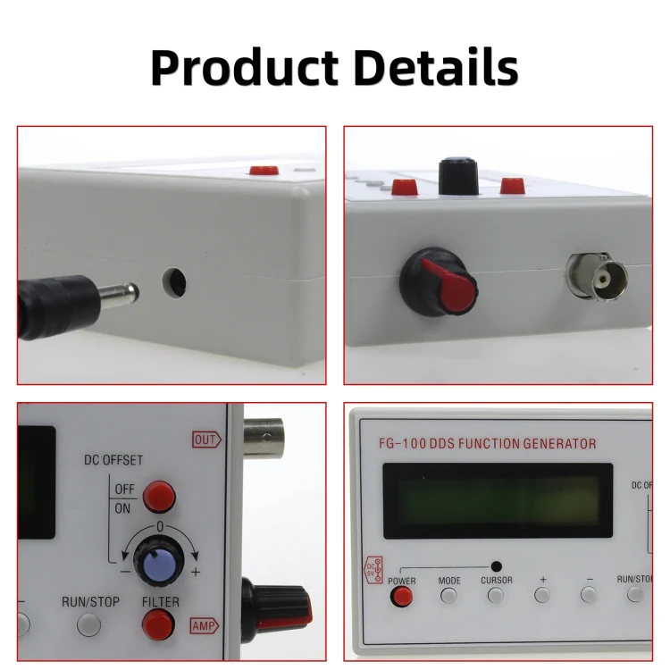 FG-100 1Hz-500kHz DDS Function Signal Generator Frequency Counter(White) - Image 6