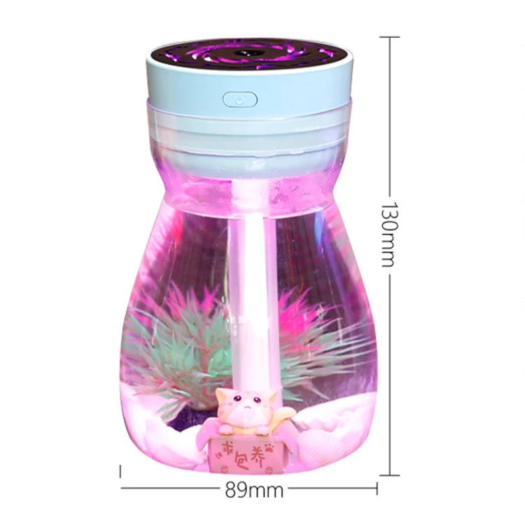 FH-068 Mini USB Car Home Colorful Light Bottle Micro Landscape Humidifier(Pink) - Image 2