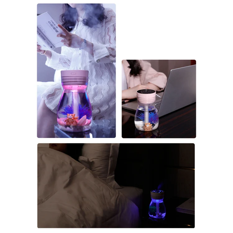 FH-068 Mini USB Car Home Colorful Light Bottle Micro Landscape Humidifier(White) - Image 5