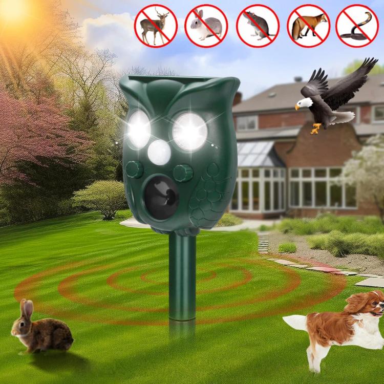 Five-Level Frequency-Adjustable Outdoor Ultrasonic Solar-Powered Animal Repellent(709)
