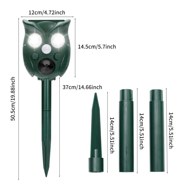 Five-Level Frequency-Adjustable Outdoor Ultrasonic Solar-Powered Animal Repellent(709) - Image 3