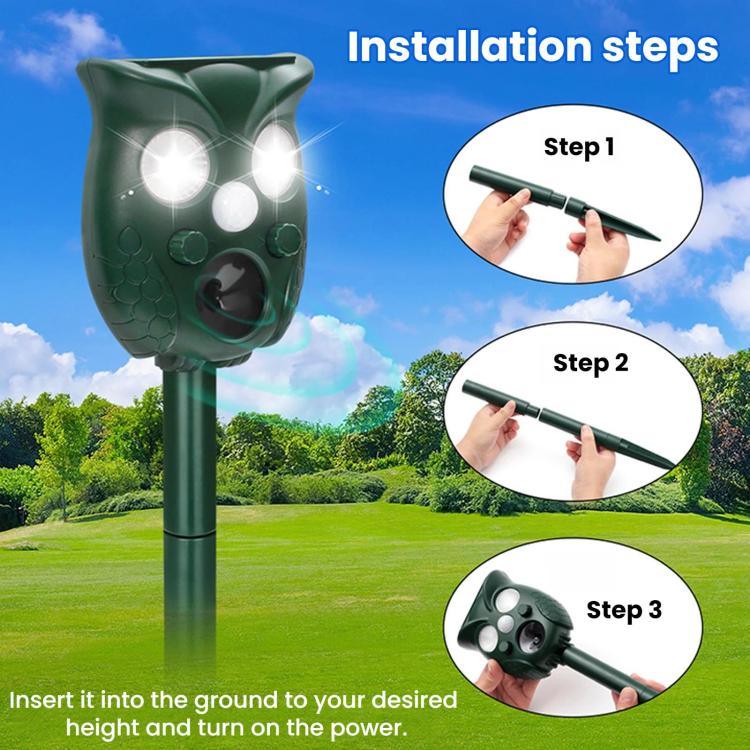 Five-Level Frequency-Adjustable Outdoor Ultrasonic Solar-Powered Animal Repellent(709) - Image 7