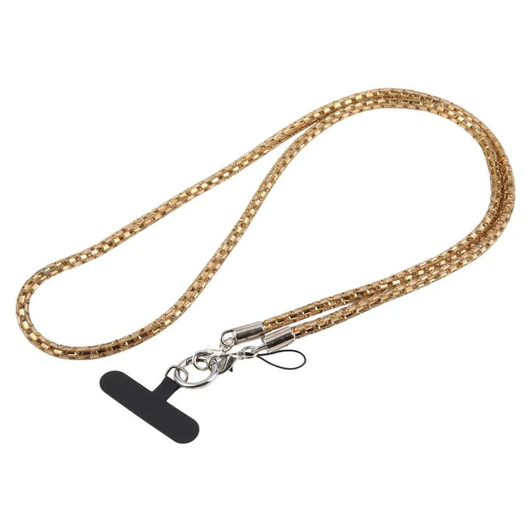 Flashing Square Phone Long Lanyard with Pad(Gold)