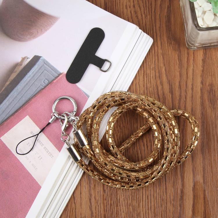 Flashing Square Phone Long Lanyard with Pad(Gold) - Image 2