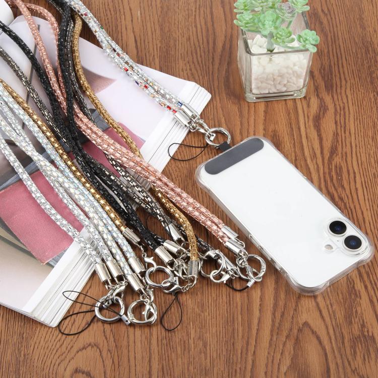 Flashing Square Phone Long Lanyard with Pad(Gold) - Image 4