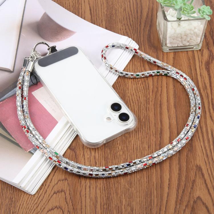 Flashing Square Phone Long Lanyard with Pad(Gold) - Image 7