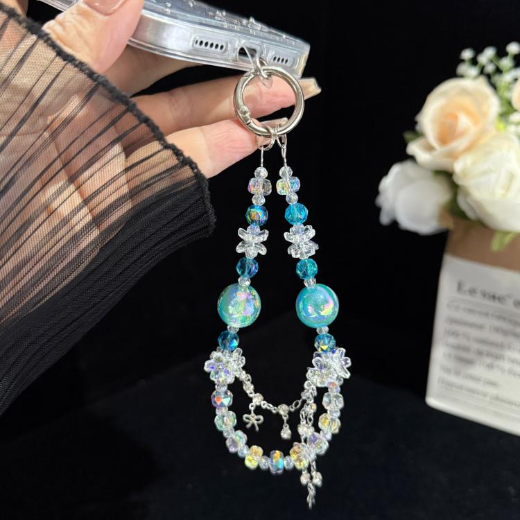 Floral Iridescent Bead Tassel Crystal Chain(Purple) - Image 3