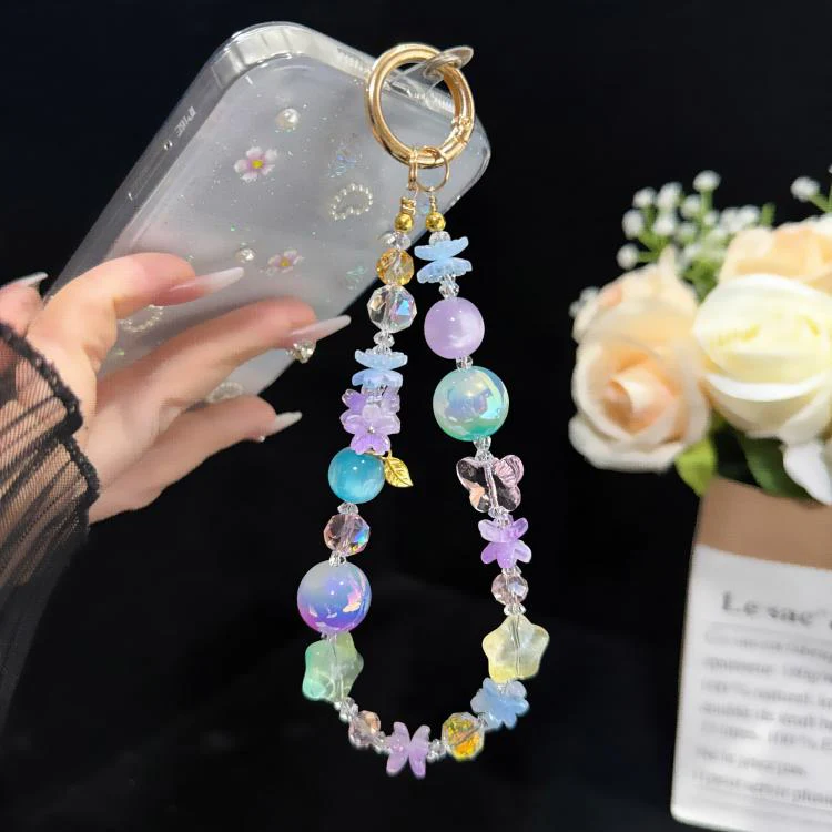 Floral Iridescent Crystal Chain(Pink) - Image 4