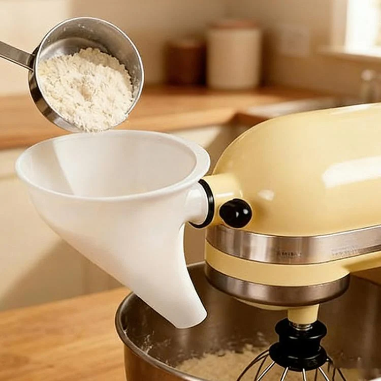 Flour Funnel For KitchenAid 5 Quart Stand Mixer Attachment(White) - Image 4