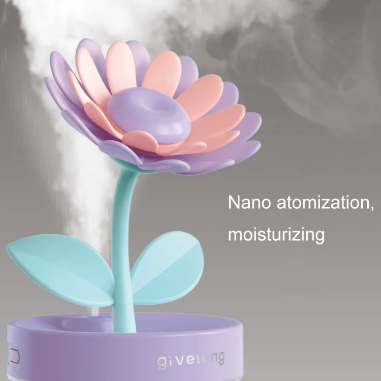 Flower Spray Hhydrating Colorful Atmosphere Light USB Aromatherapy Humidifier, Color: Gardenia Pink - Image 4