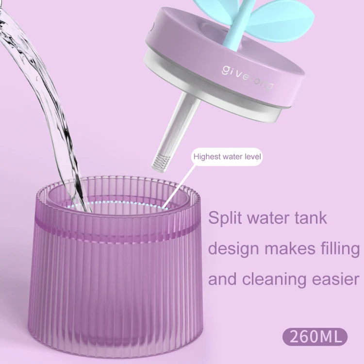 Flower Spray Hhydrating Colorful Atmosphere Light USB Aromatherapy Humidifier, Color: Gardenia Purple - Image 8