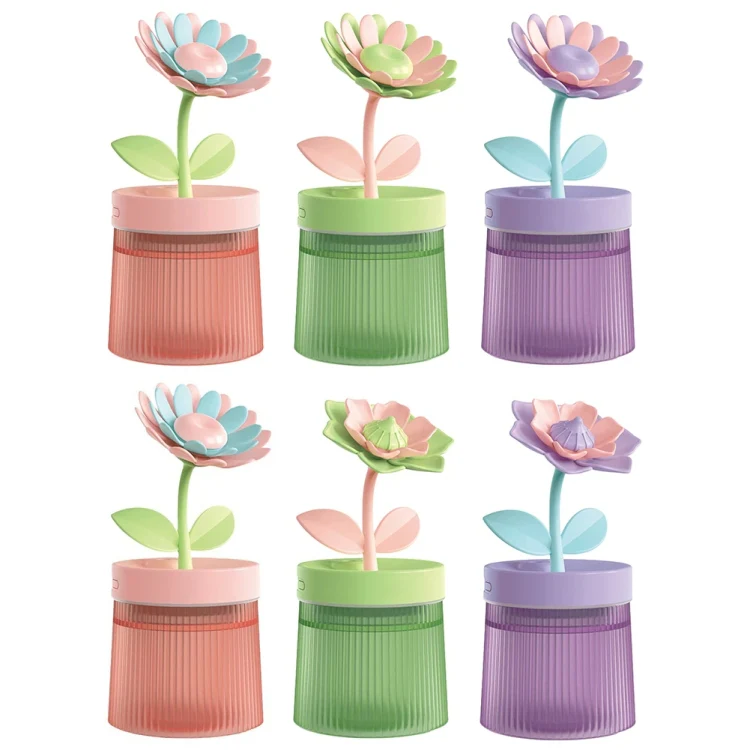 Flower Spray Hhydrating Colorful Atmosphere Light USB Aromatherapy Humidifier, Color: Sunflower Purple - Image 2