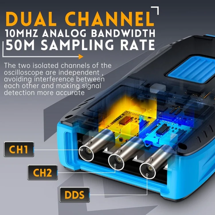 FNIRSI 3 In 1 Handheld Digital Oscilloscope Dual-Channel Multimeter, Specification: Upgrade - Image 6