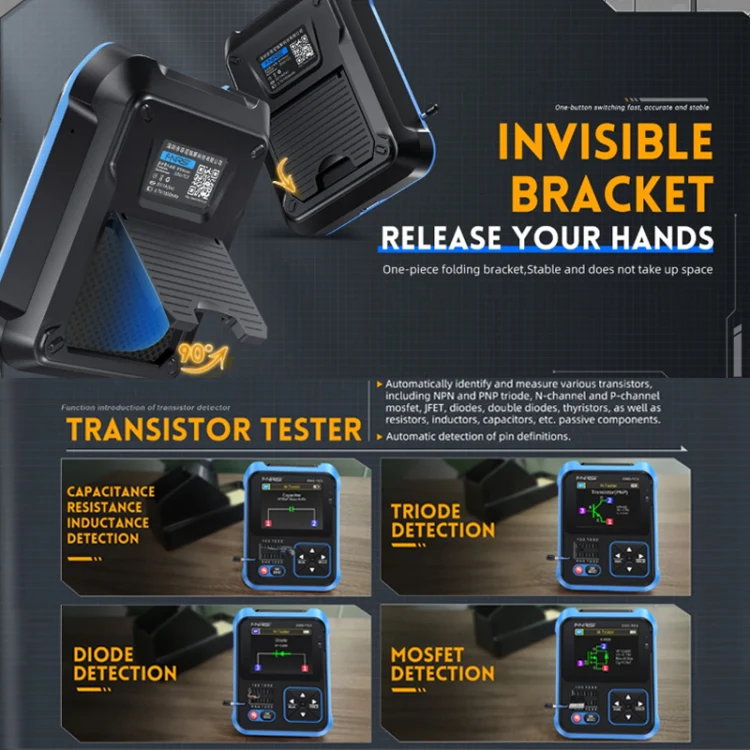 FNIRSI 3 In 1 Handheld Digital Oscilloscope LCR Transistor Tester, Specification: Upgrade - Image 8
