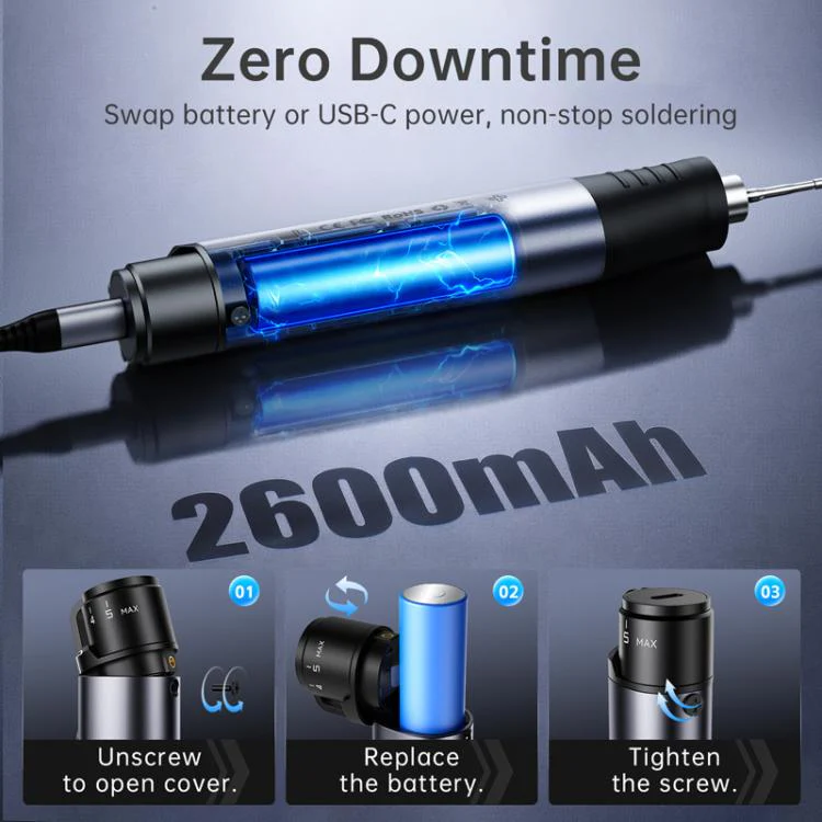 FNIRSI HS-03 0.96 Inch Screen Wireless Constant Temperature Electric Soldering Iron Mini Repair Soldering Iron Tool Kit - Image 4