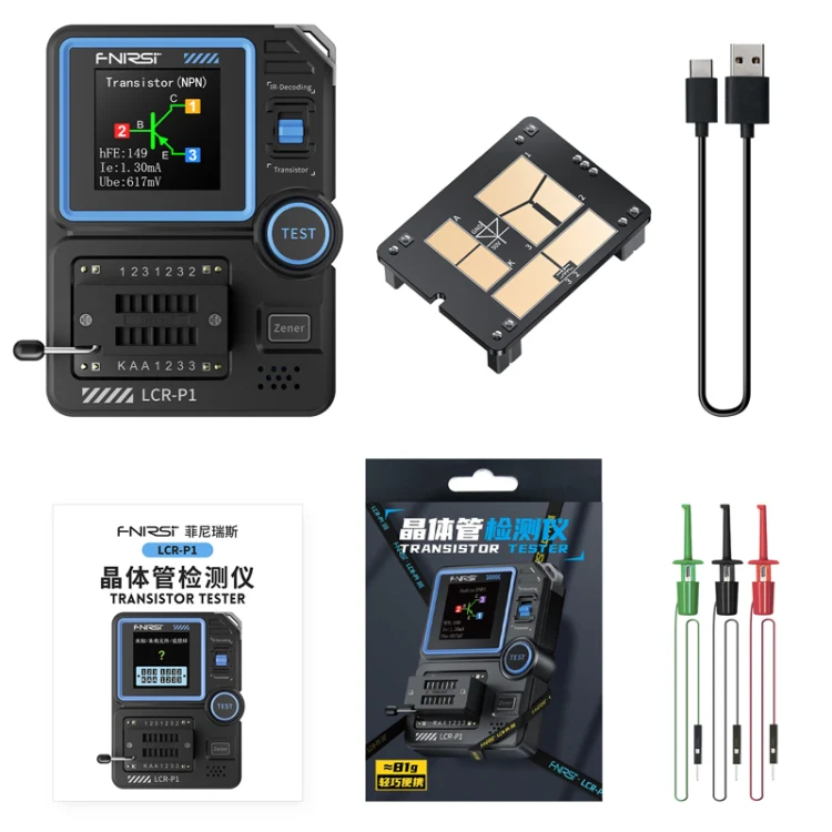 FNIRSI LCR-P1 Transistor Tester Multifunctional Electronic Component Inspection Tool(Black) - Image 2