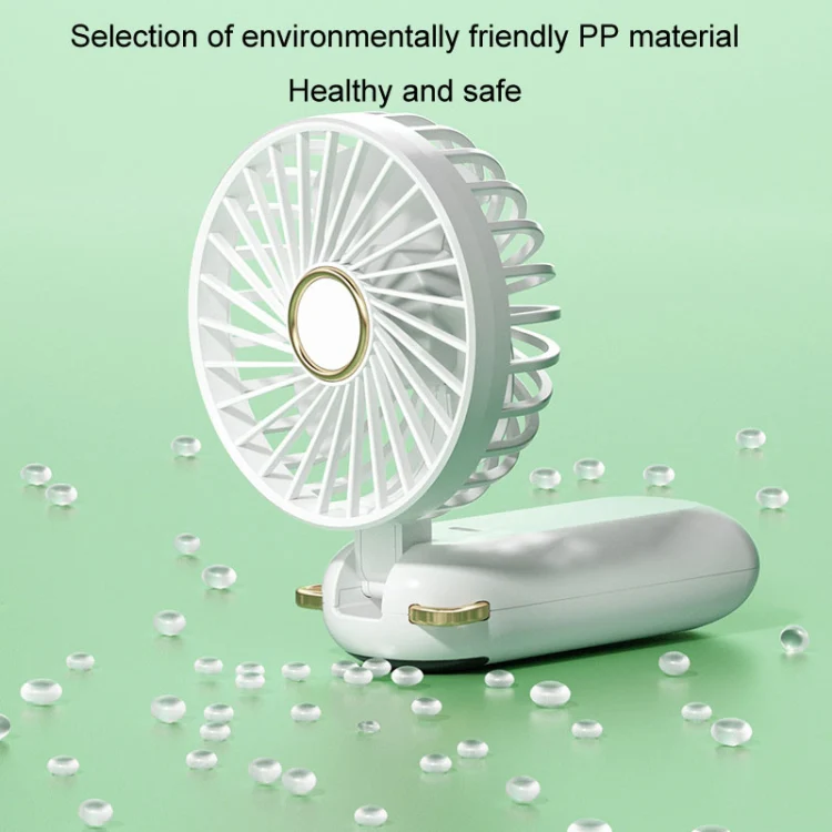Foldable Digital Display USB Charging Fan Handheld Mute Hanging Neck Outdoor Small Fan(Green) - Image 5