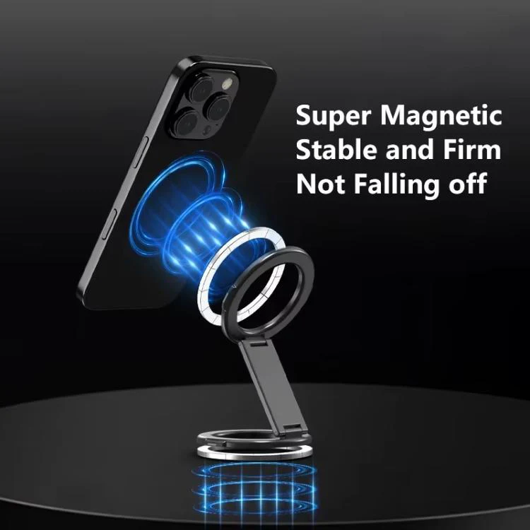 Foldable Double-sided Magnetic Phone Holder Gym Car Universal Stand, Spec: Mirror Type Black - Image 4