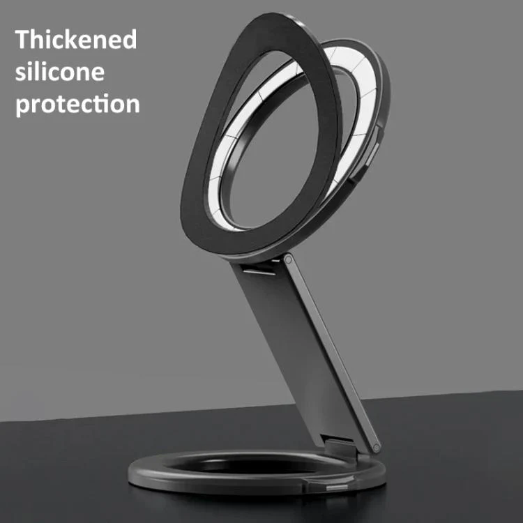 Foldable Double-sided Magnetic Phone Holder Gym Car Universal Stand, Spec: Mirror Type Black - Image 6