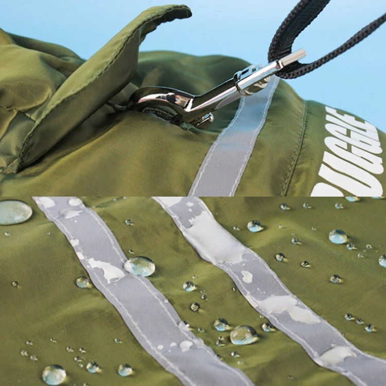 Foldable Reflective Stripe Hooded Pet Raincoat Dog Waterproof Clothing, Size:M(Dark Green) - Image 6