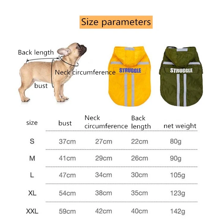 Foldable Reflective Stripe Hooded Pet Raincoat Dog Waterproof Clothing, Size:M(Dark Green) - Image 7
